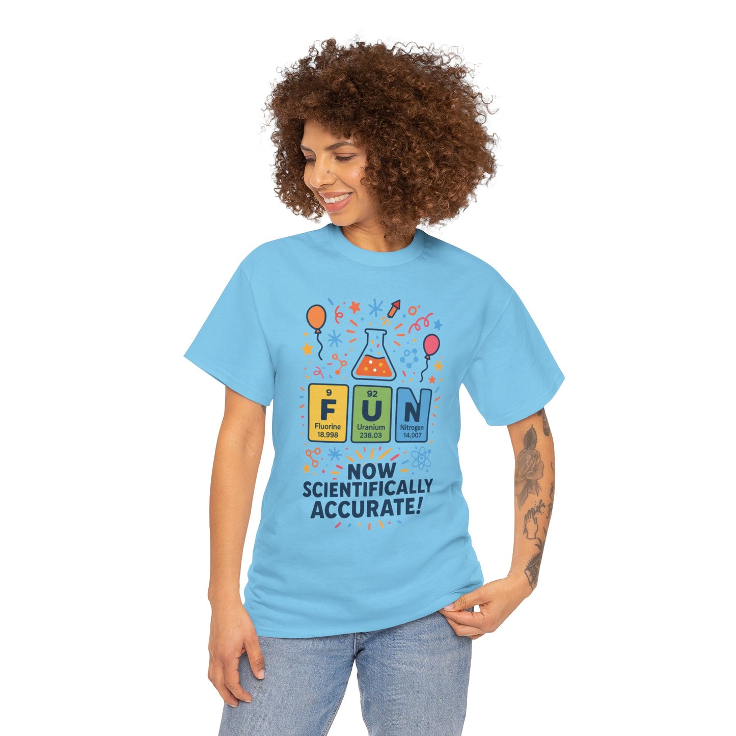 Fun Science Unisex Heavy Cotton Tee, Perfect for STEM Lovers, Gift for Science Teachers, FUN Periodic Table Tee,Nerdy Unisex Shirt