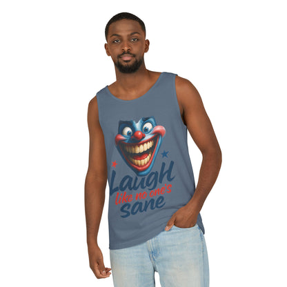 Laugh Out Loud Unisex Tank Top, Funny Graphic Top, Humor Shirt, Summer Apparel, Gift for Clowns, Party Wear