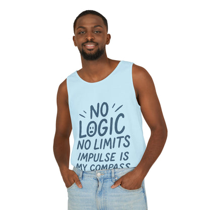 Funny Mens Tank Top, No Limits Impulse Quote, Relaxed Fit Tee, Casual Wear for Creatives, Gift for Artists Impulsive Style Shirt