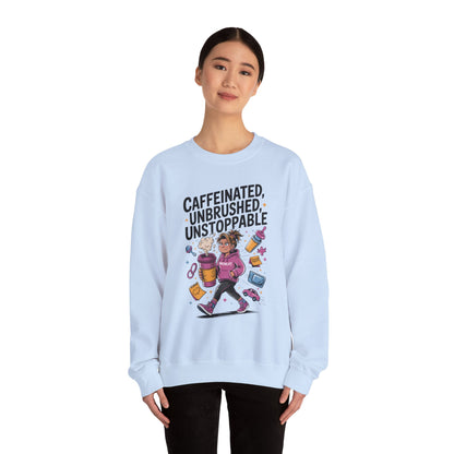 Caffeinated Mom Sweatshirt, Funny Mom Life Quote,  Mother's Day Gift,New Mother Tired Mother Gift, Coffee Lover Gift, Coffee Addict Mom