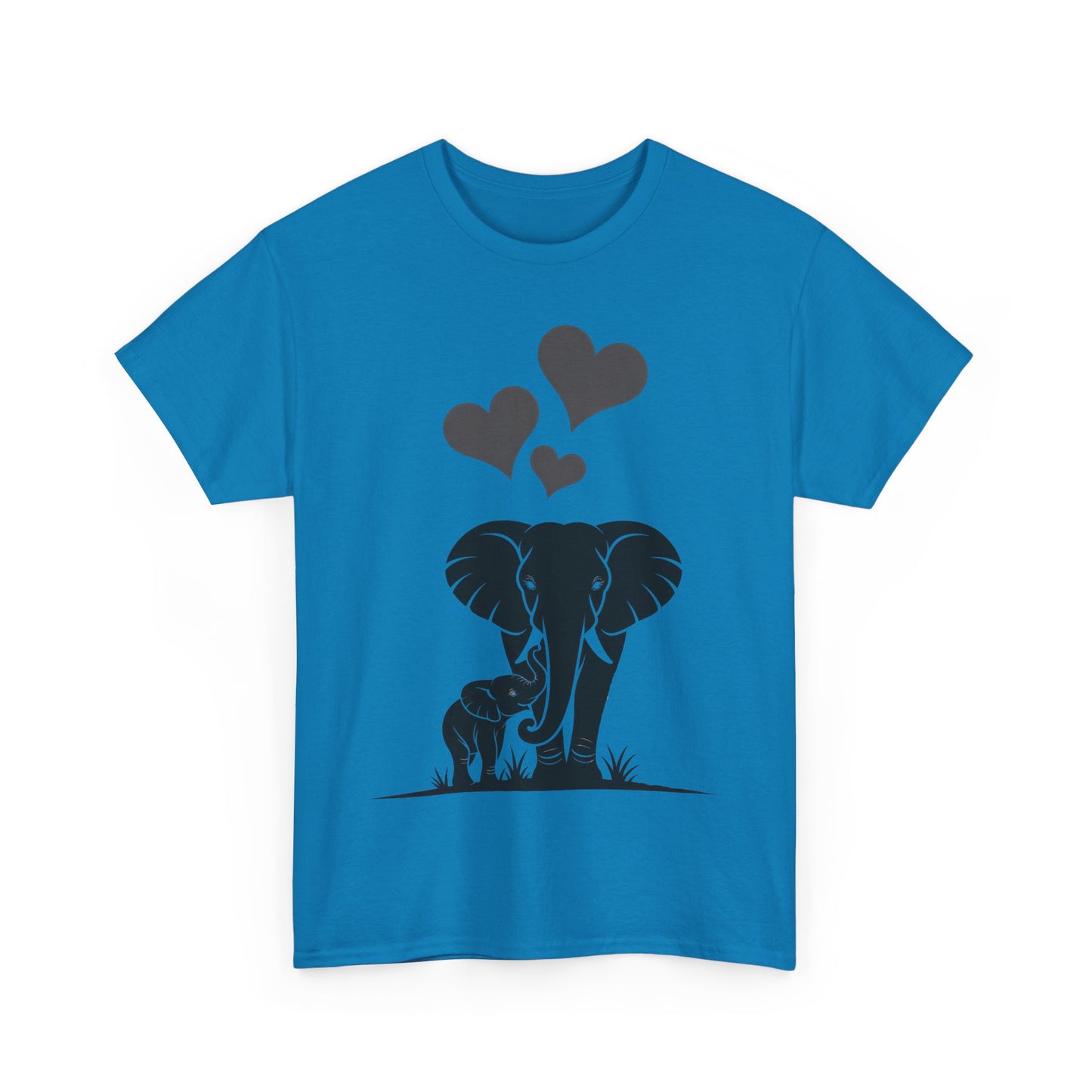 Elephant Mom and Baby T-Shirt, Elephant Love Cotton Tee, Cute Animal Shirt, Animal Lover Gift, Cute Minimalist Elephant Design