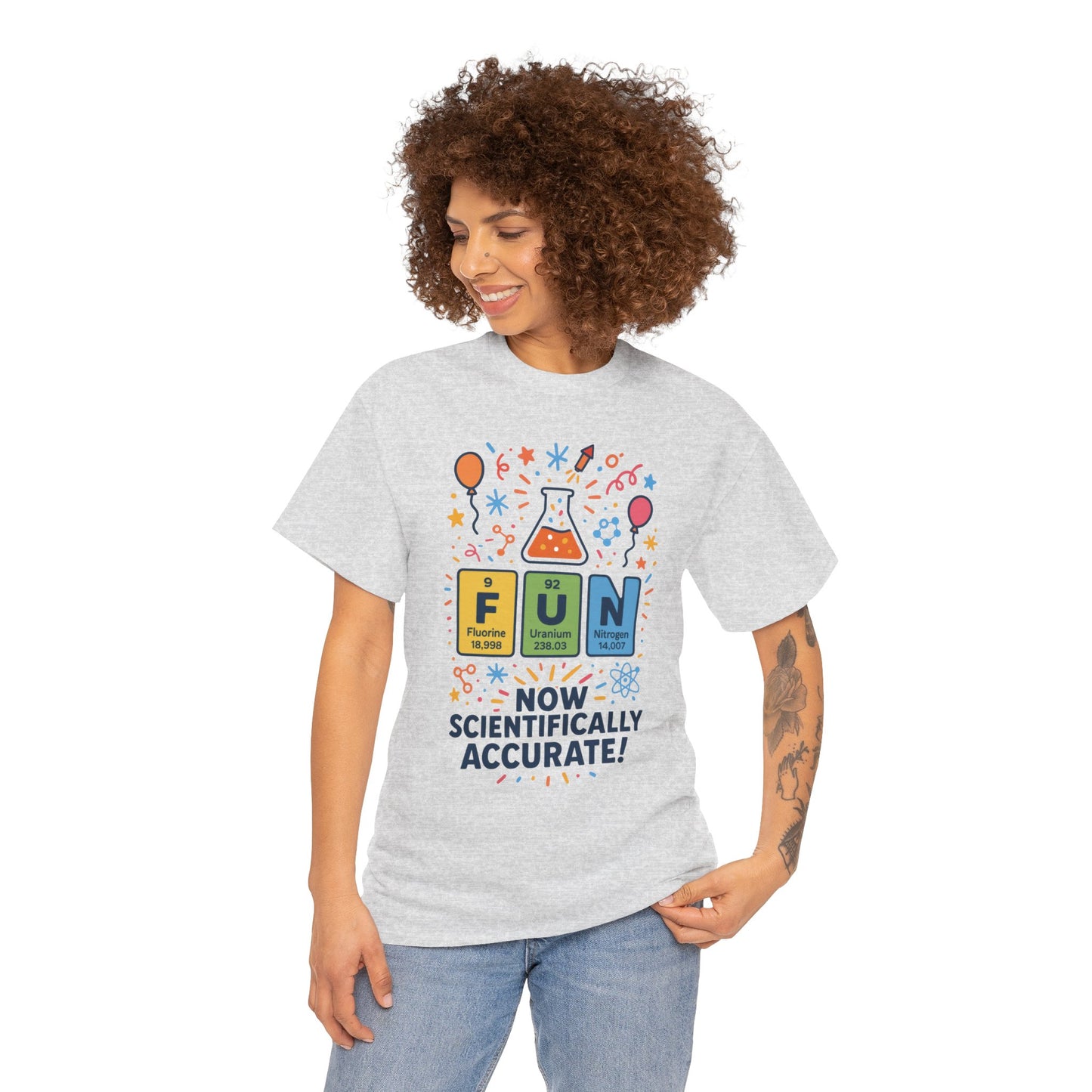 Fun Science Unisex Heavy Cotton Tee, Perfect for STEM Lovers, Gift for Science Teachers, FUN Periodic Table Tee,Nerdy Unisex Shirt