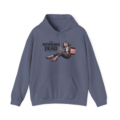 The Working Dead Women's Zombie Hoodie, Funny Office Meeting Sweatshirt, Halloween Zombie Top, Halloween Work Top