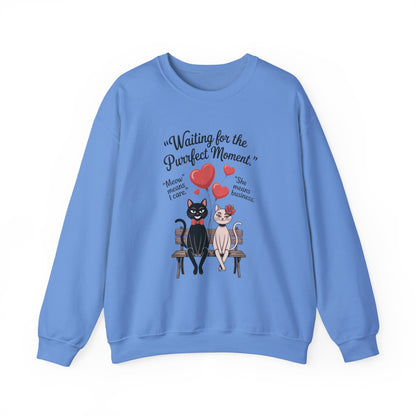 Cute Cat Lovers Womens Sweatshirt, Cozy Gift for Pet Owners, Perfect for Valentine's Day, Animal Lover Apparel, Relaxed Love Sweatshirt