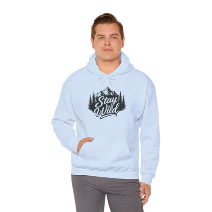 Stay Wild Hoodie, Nature Lover Unisex Pullover, Mountain Adventure Hiking Sweatshirt, Outdoorsy Gift for Him Her