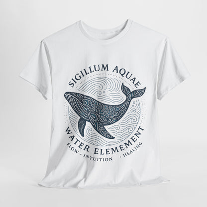 Water Element Whale Tee, Sigillum Aquae Symbol, Flow Intuition Healing, Spiritual Ocean Totem Tee, Nature Energy Shirt, Mindfulness Fashion