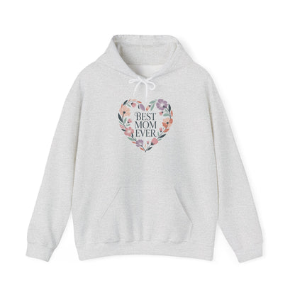 Floral Heart Mom Hoodie - Best Mom Ever Sweatshirt for Mother's Day, Gift for Mom, Cozy Sweatshirt for Women, Everyday Wear, New Mom Gift