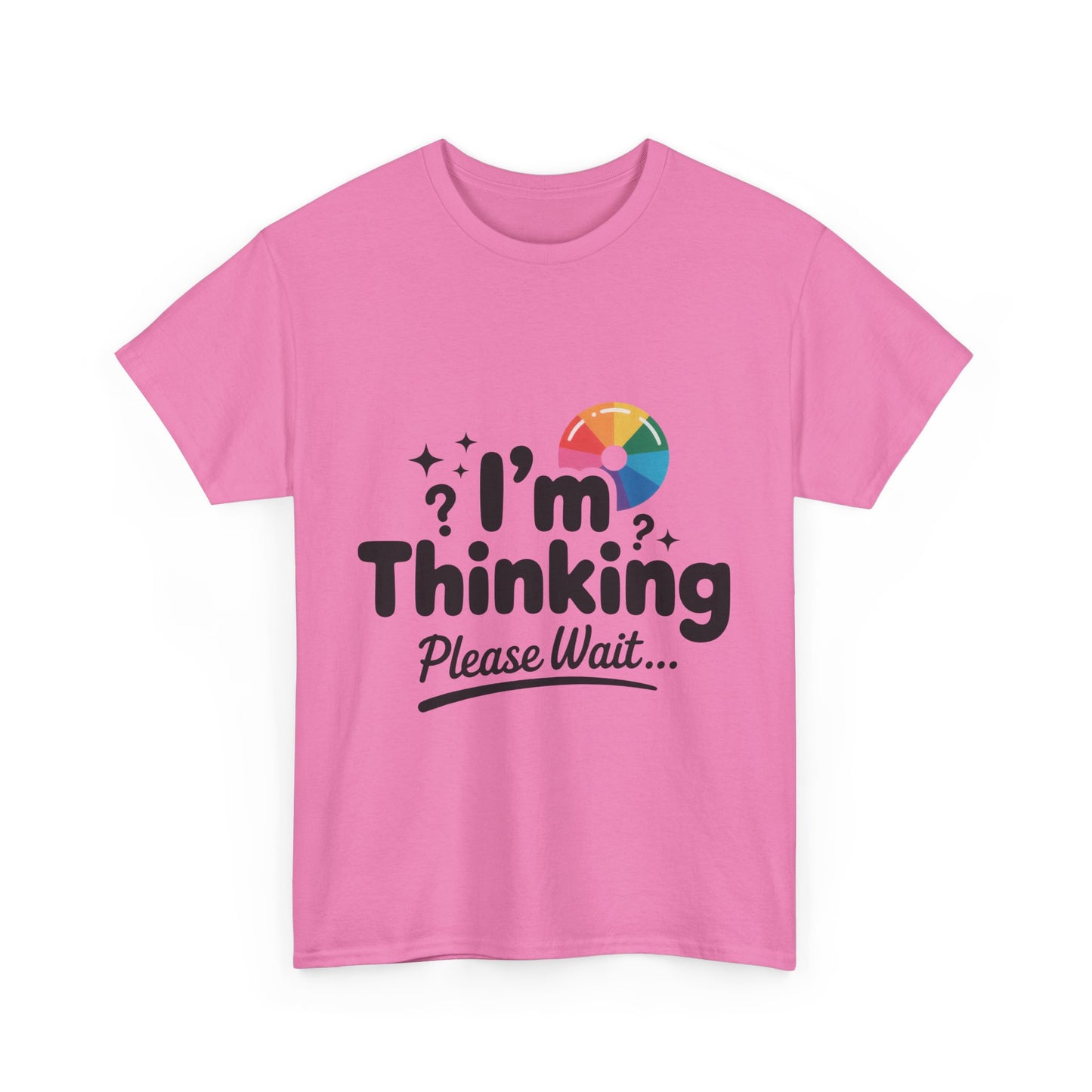 Funny - Im Thinking Please Wait - T-Shirt for Women, Cute Geeky Gift for Introverts, Programmers, Designers, Fun Humor Shirt