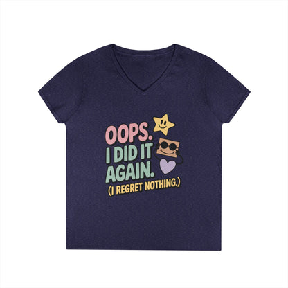 Oops! I Did It Again Ladies' V-Neck T-Shirt, Fun Casual Tee, Perfect Gift, Casual Statement Wear, Positive Message Women's T-Shirt