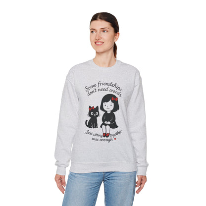 Friendship Womens Sweatshirt - Cozy Womens Crewneck with Cute Cat Design, Perfect Gift for Cat Lovers, Friendship Day, Casual Wear