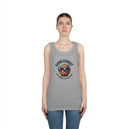 Coolconut Unisex Heavy Cotton Tank Top - Fun Summer Tee, Cute Beach Outfit, Vacation Wear, Gift for Him or Her, Trendy Summer Apparel