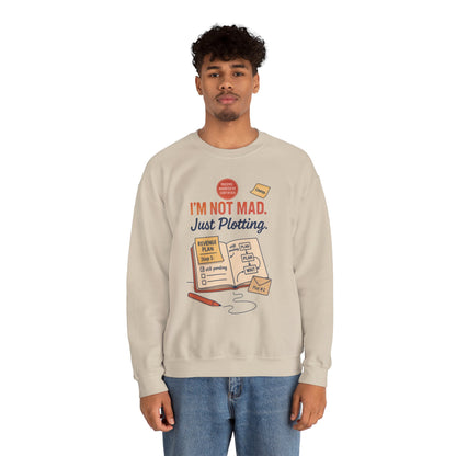 Funny Mens Revenge Sweatshirt, Im Not Mad Just Plotting, Passive Aggressive Sarcastic Crewneck for Him