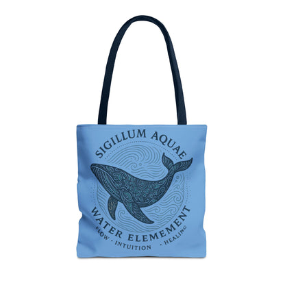Whale Water Element Tote Bag: Spiritual Gift, Eco-Friendly, Beach Bag, Yoga Accessories, Meditation Essentials, Weekender Bag, Large Bag