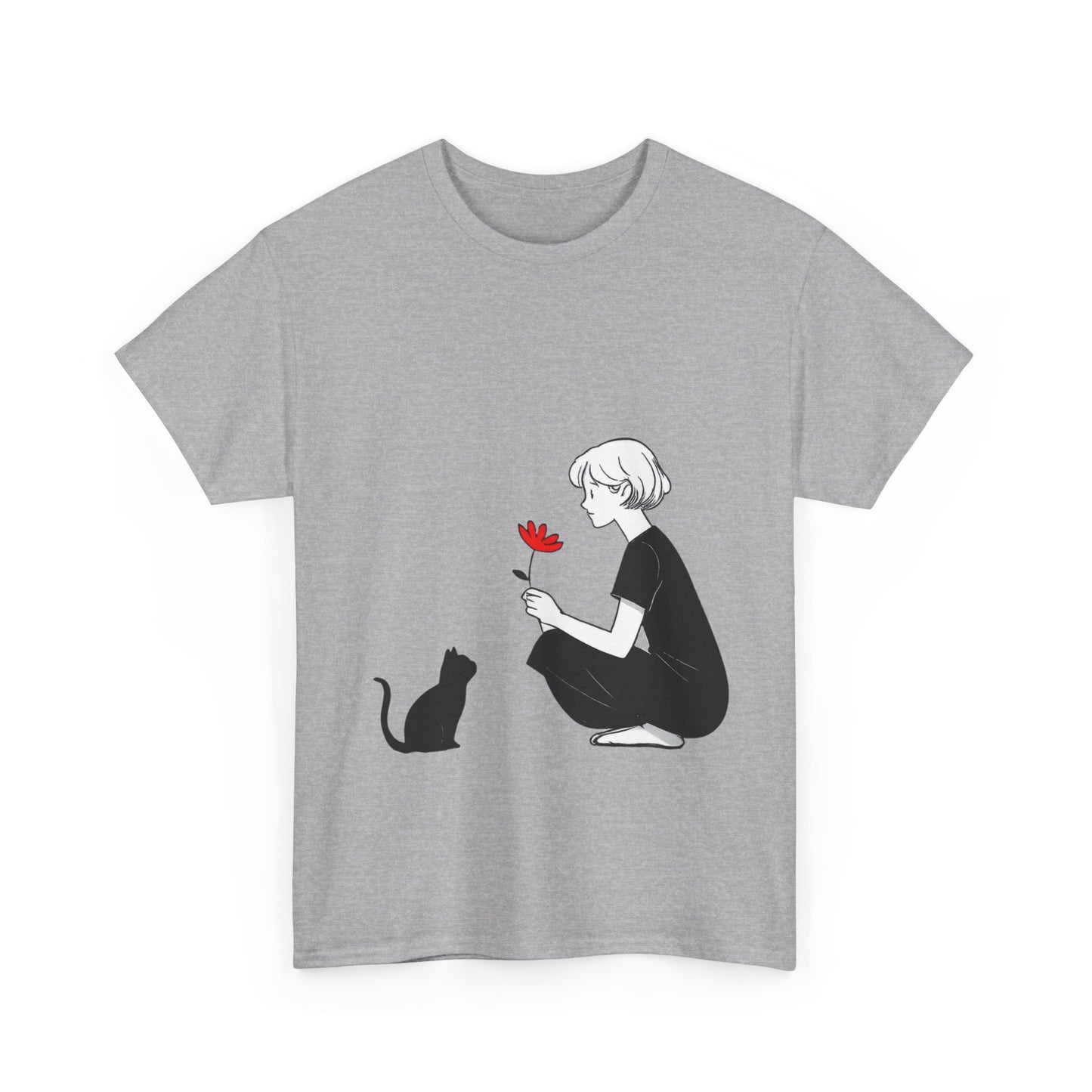 Cat Lover's Heavy Cotton Tee, Cute Cat Shirt, Pet Owner Gift, Animal Lover Apparel, Birthday Gift for Her, Women's Cotton T-Shirt, Cat Lover