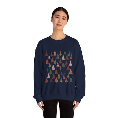 Minimal Christmas Tree Sweatshirt, Rustic Holiday Pullover