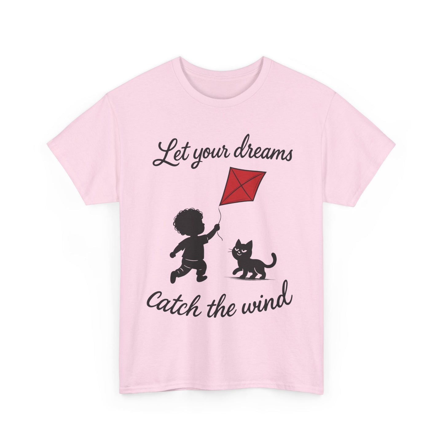 Cute Kid and Cat Design T-Shirt, Playful Gift for Cat Lovers, Summer Style, Cat Lover T-Shirt, Gift for Cat Owners, Women's Cotton T-Shirt