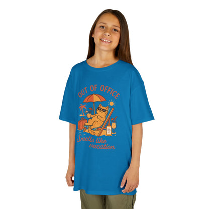 Funny Cat Vacation T-Shirt for Kids, Out of Office Beach Shirt, Summer Holiday Tee, Summer Fun, Beachwear, Travel Tee, Gift for Kids
