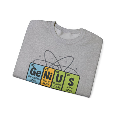 Funny Mens Genius Sweatshirt, Periodic Table Nerd Pullover, Smart Science Gift for Him, Genius Sweatshirt,  Science Lovers Gift