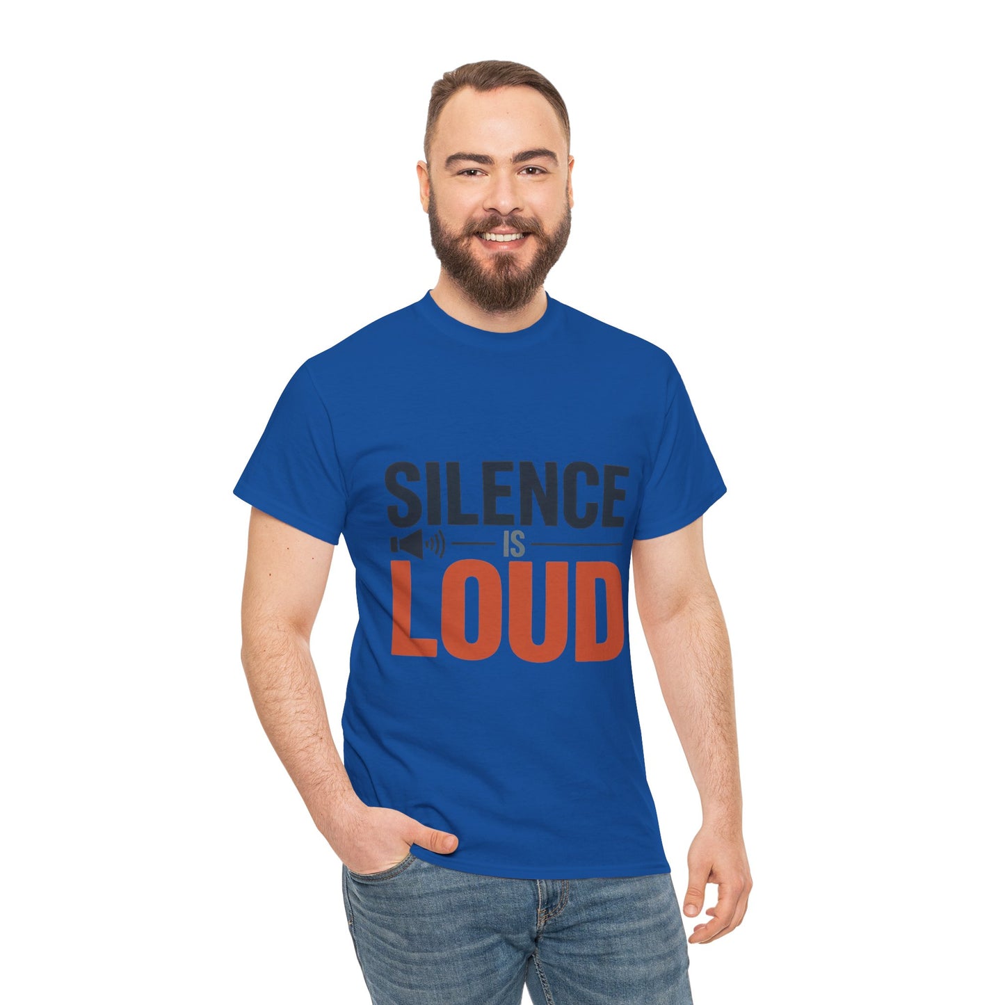Silence Is Loud Motivational Quote Mens T-Shirt, Silence Tee, ironic Tee, Graphic Tee