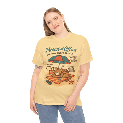 Cat Shirt, Cute Beach Cat Womens T-Shirt, Funny Summer Vacation Tee, Lazy Cat Humor Gift, Cat Lover T-Shirt, Vacation Humor Tee