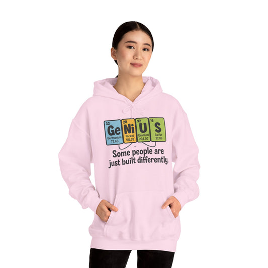 Funny Womens Genius Hoodie, Periodic Table Science Pullover, Nerdy Chemistry Sweatshirt for Her, Science Lover Apparel, Funny Chemistry Gift