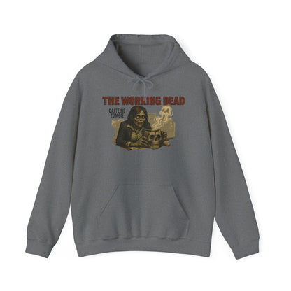The Working Dead Women's Zombie Hoodie, Work Humor Hoodie, Halloween Work Top, Coffee Zombie Hoodie