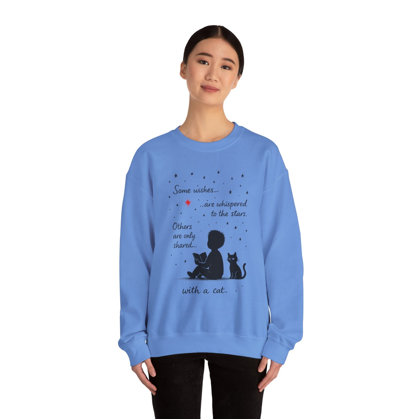 Cozy Cat-Inspired Crewneck Sweatshirt - Literary Lover Gift, Womens Layer, Cat Enthusiast Apparel, Thoughtful Gift for Cozy Nights