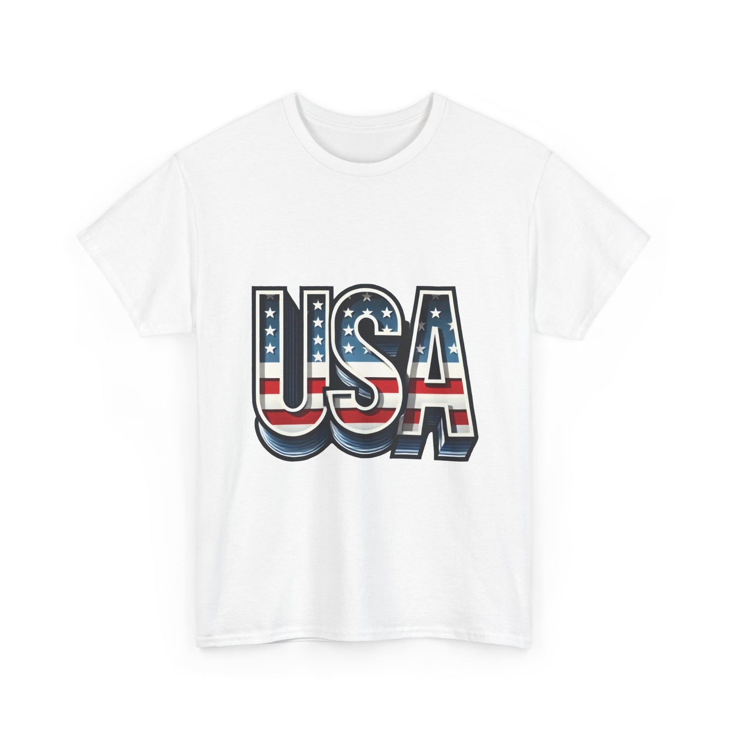 USA Patriotic Unisex Heavy Cotton Tee, American Pride Shirt, July 4th T-Shirt, Independence Day Apparel, Casual Summer Top