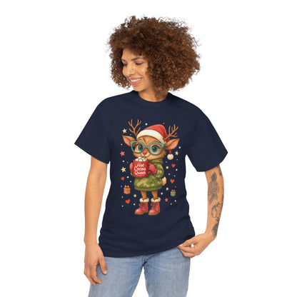 Hot Cocoa Queen Christmas T-Shirt, Cute Holiday Reindeer Tee for Women