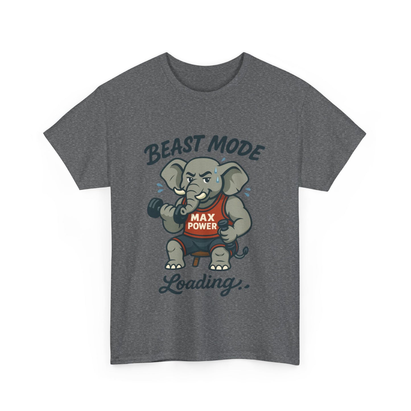Beast Mode Elephant Gym Shirt, Funny Workout T-Shirt For Men, Max Power Fitness Tee, Beast Mode Loading Graphic, Gym Motivation Gift