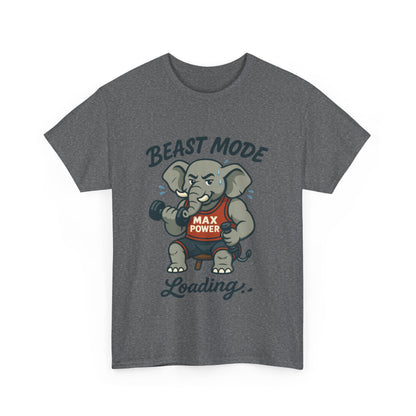 Beast Mode Elephant Gym Shirt, Funny Workout T-Shirt For Men, Max Power Fitness Tee, Beast Mode Loading Graphic, Gym Motivation Gift