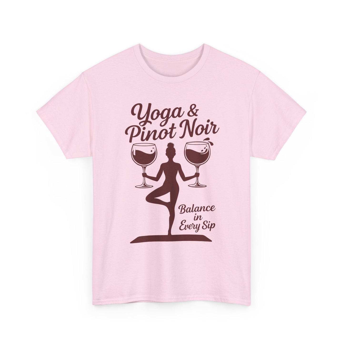 Yoga and Wine Shirt Women, Funny Pinot Noir Tee, Balance in Every Sip Tee, Yoga Lover Gift