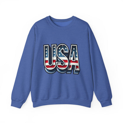 USA Patriotic Crewneck Sweatshirt for All Seasons, Cozy Sweatshirt for Independence Day, Casual Wear, Gift for Friends and Family