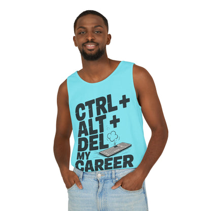Ctrl Alt Del My Career Men's Tank Top, Funny Geek Sarcastic Office Humor Summer Shirt