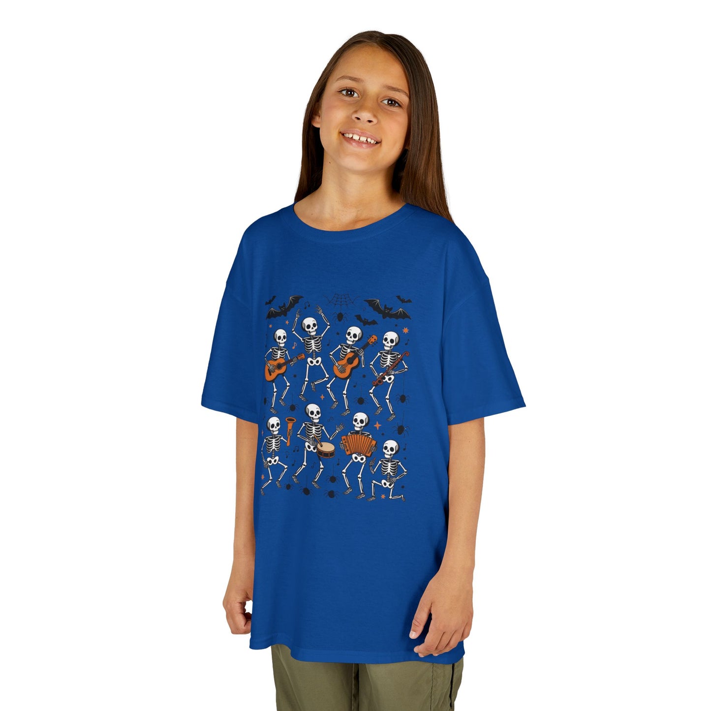 Cute Dancing Skeleton Halloween T-Shirt for Girls Boys, Funny Spooky Band Tee, Kids Halloween Party Top, Cute Fall Outfit Gift
