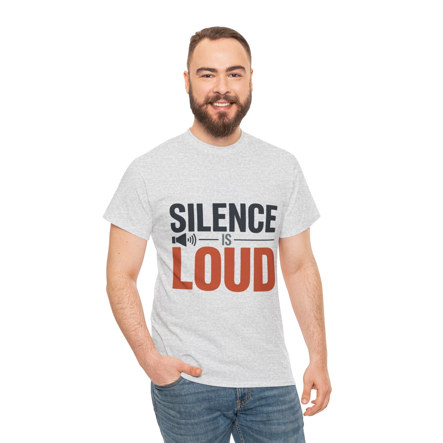 Silence Is Loud Motivational Quote Mens T-Shirt, Silence Tee, ironic Tee, Graphic Tee