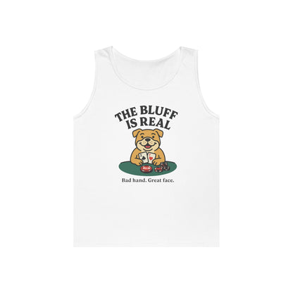 Funny Dog Poker Tank Top, The Bluff is Real Tee, Animal Lover Gift, Unisex Casino Humor Gift, Poker Night Apparel, Cute Pet Humor T-Shirt