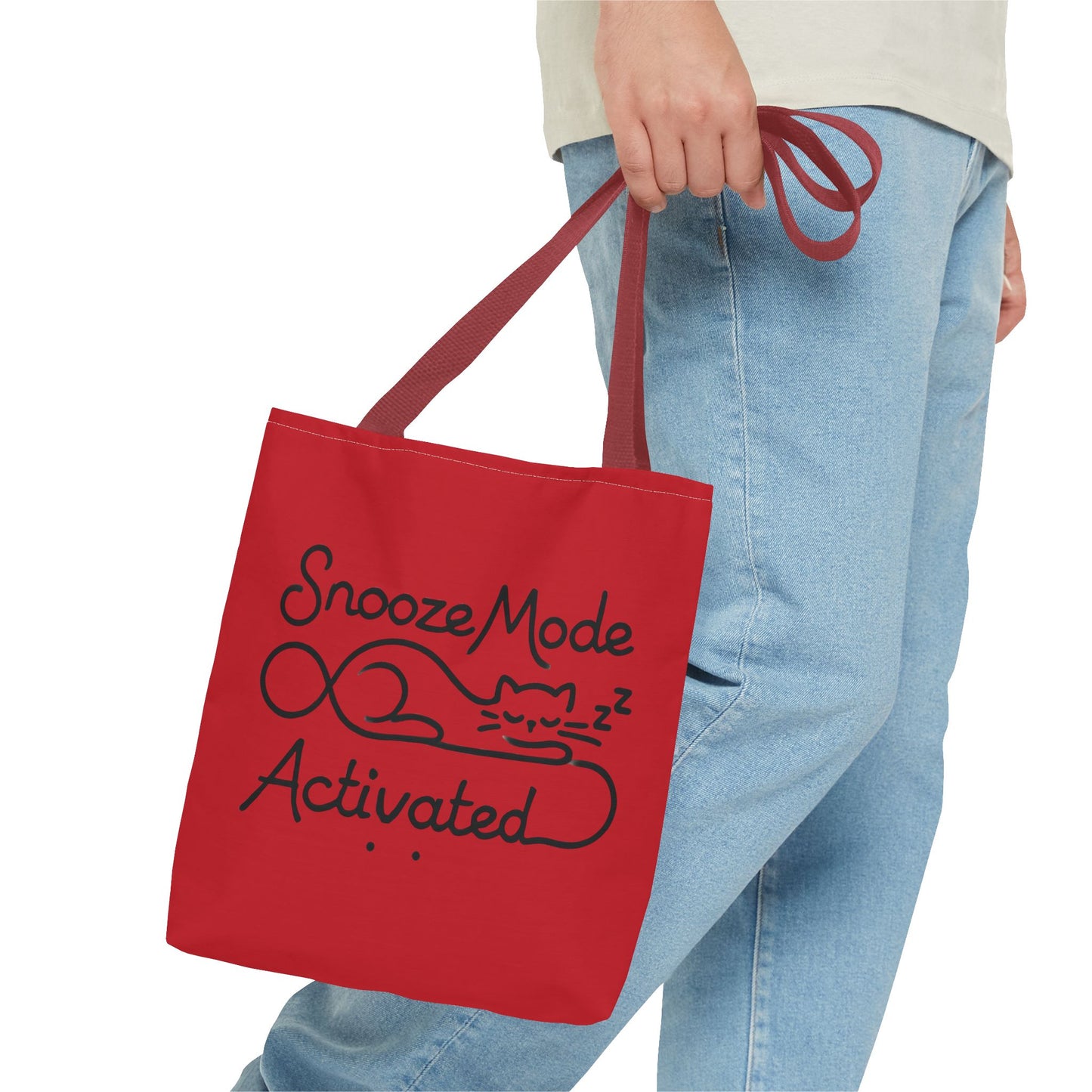 Sleepy Cat Tote Bag - Snooze Mode Activated, Cute Cat Lover Gift, Lounge Essential, Beach, Grocery, Everyday Use, Beach Weekender Bag