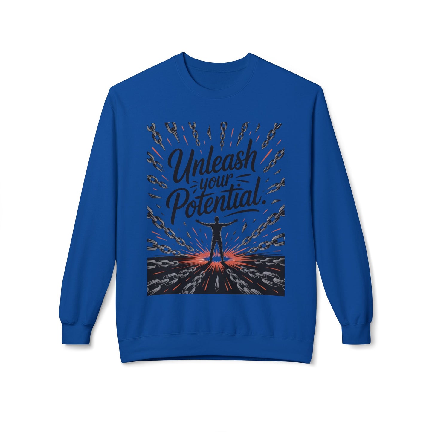 Unleash Your Potential Men's Sweatshirt, Motivational Crewneck, Inspirational Gift For Men, Gift for Graduates, Personal Growth Apparel