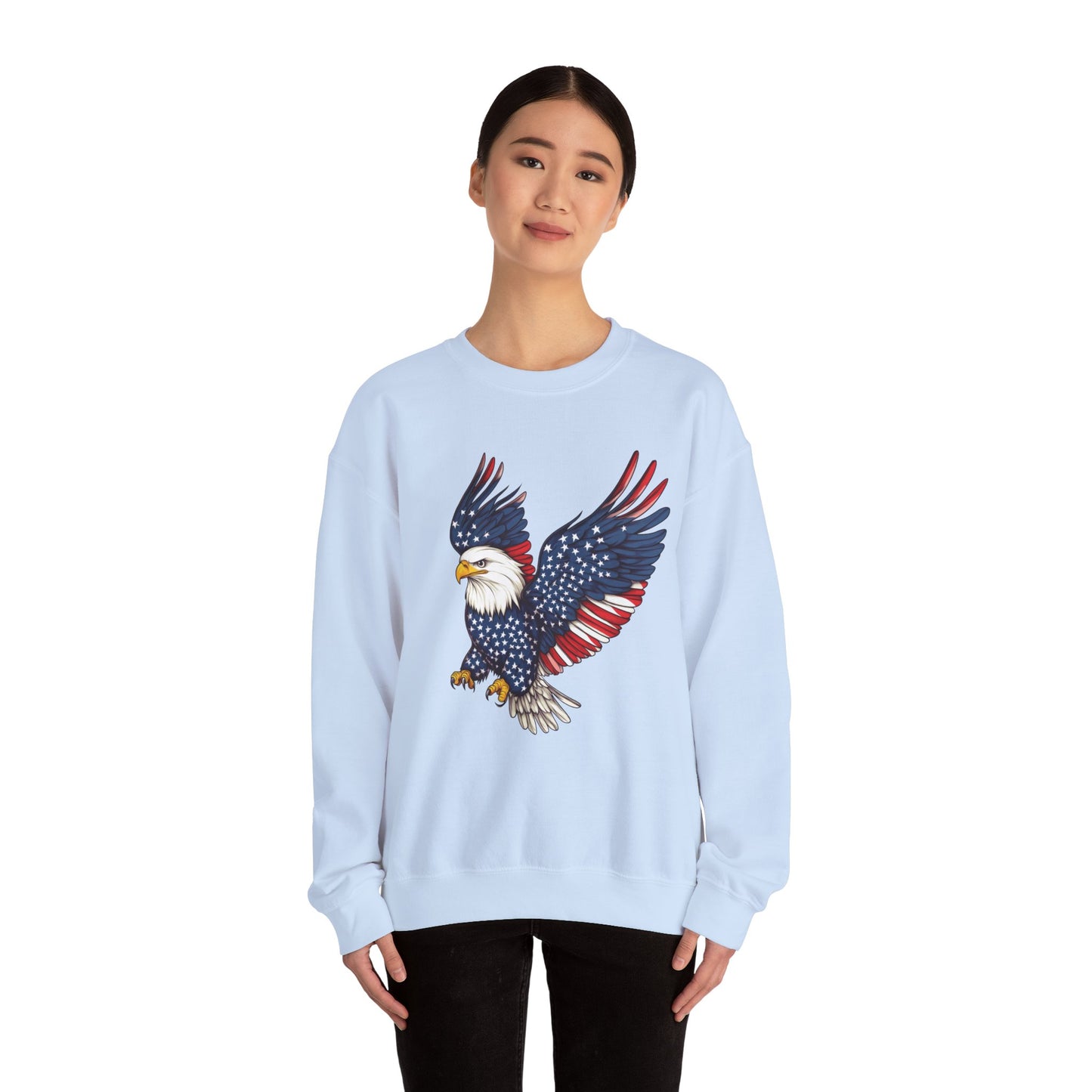 Patriotic Eagle Sweatshirt, Unisex Crewneck, USA Pride Apparel, Cozy Everyday Wear, Perfect for Independence Day, Gift for Patriots