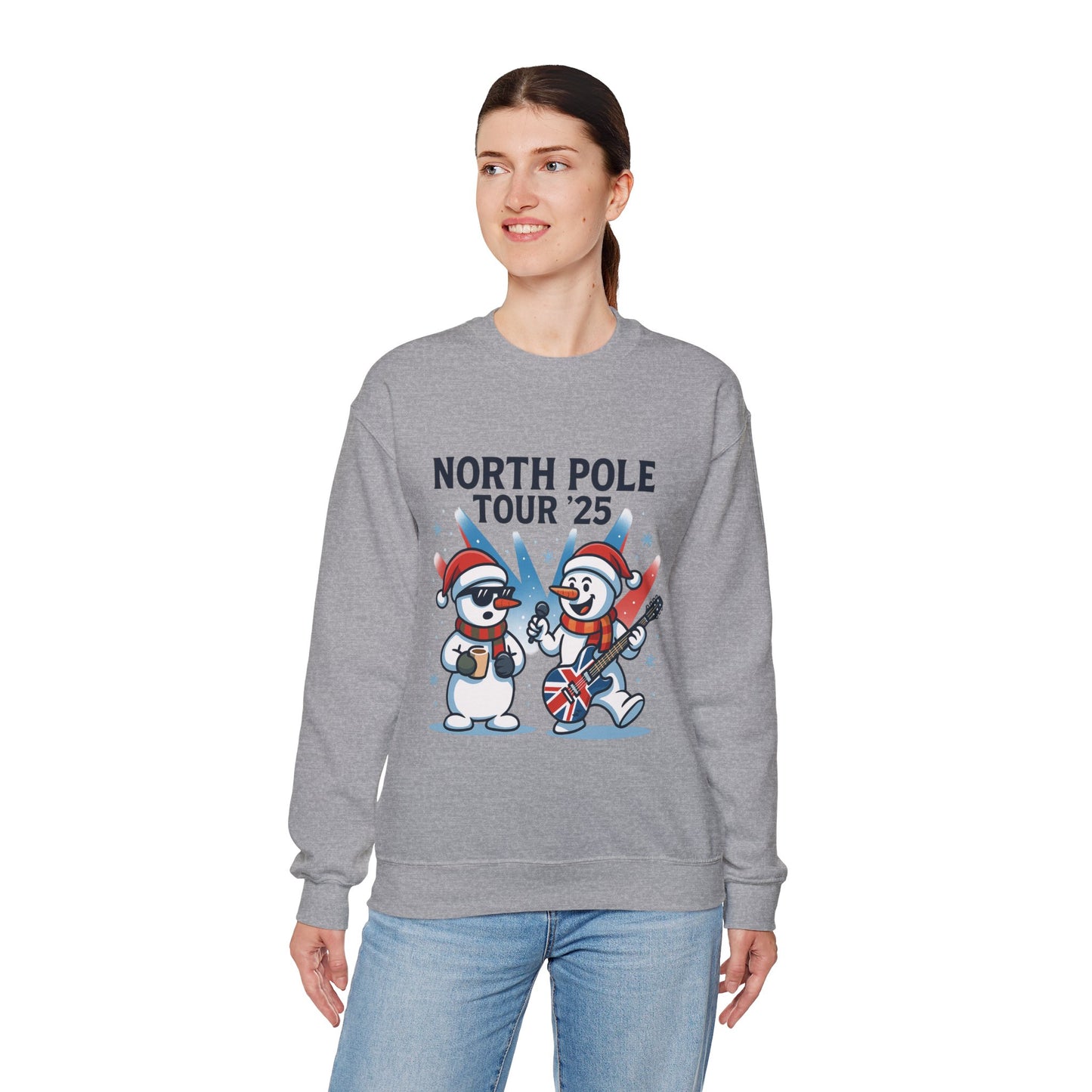 North Pole Tour 25 Women's Christmas Sweatshirt, Funny Rock Holiday Jumper