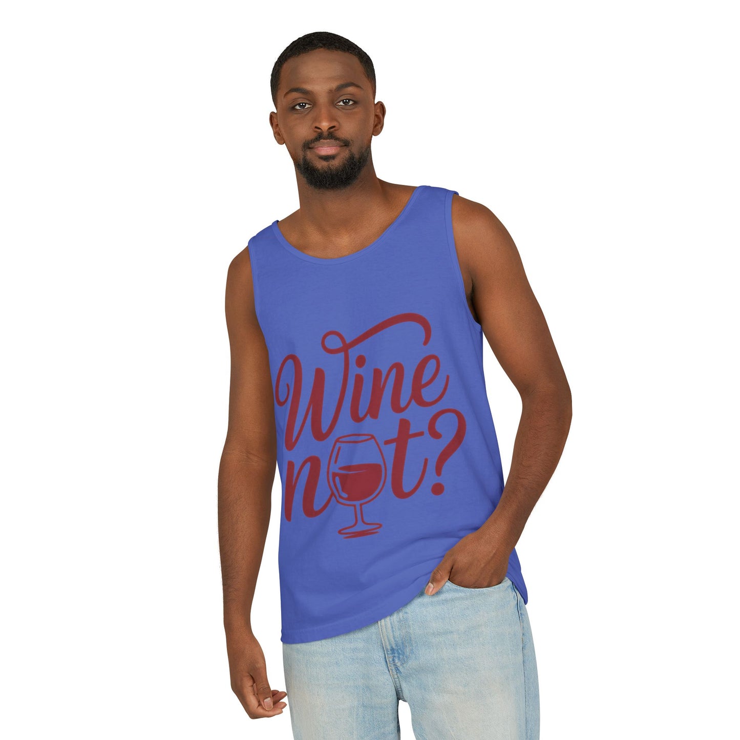 Unisex Garment Tank Top, Wine Not? Tank Top - Perfect for Summer Parties, Wine Lovers, Gifts, Casual Wear, or Vacations