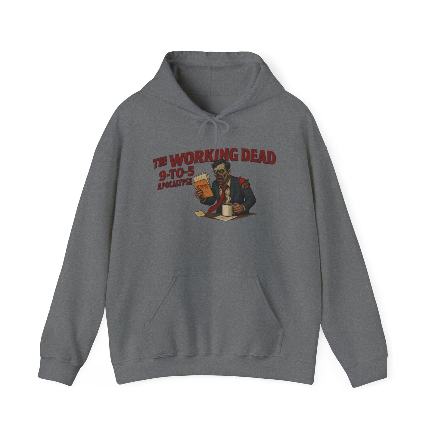 The Working Dead 9-to-5 Apocalypse Hoodie, Men's Horror Office Zombie Sweatshirt, Halloween Zombie Work Top