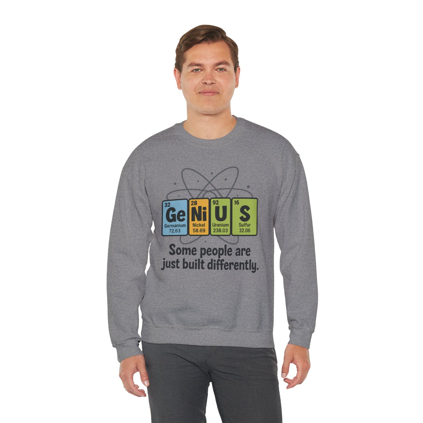 Funny Mens Genius Sweatshirt, Periodic Table Nerd Pullover, Smart Science Gift for Him, Genius Sweatshirt,  Science Lovers Gift