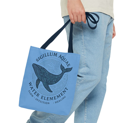 Whale Water Element Tote Bag: Spiritual Gift, Eco-Friendly, Beach Bag, Yoga Accessories, Meditation Essentials, Weekender Bag, Large Bag