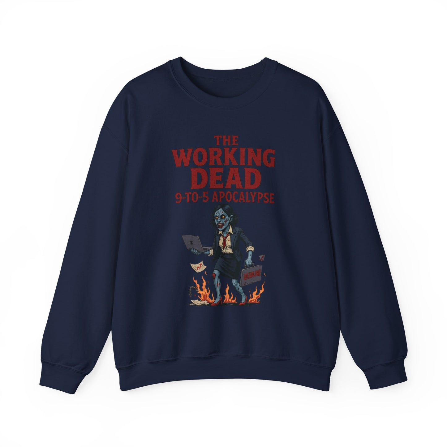 Women's The Working Dead 9-to-5 Apocalypse Sweatshirt, Funny Office Zombie Horror Pullover, Halloween Zombie Work Top