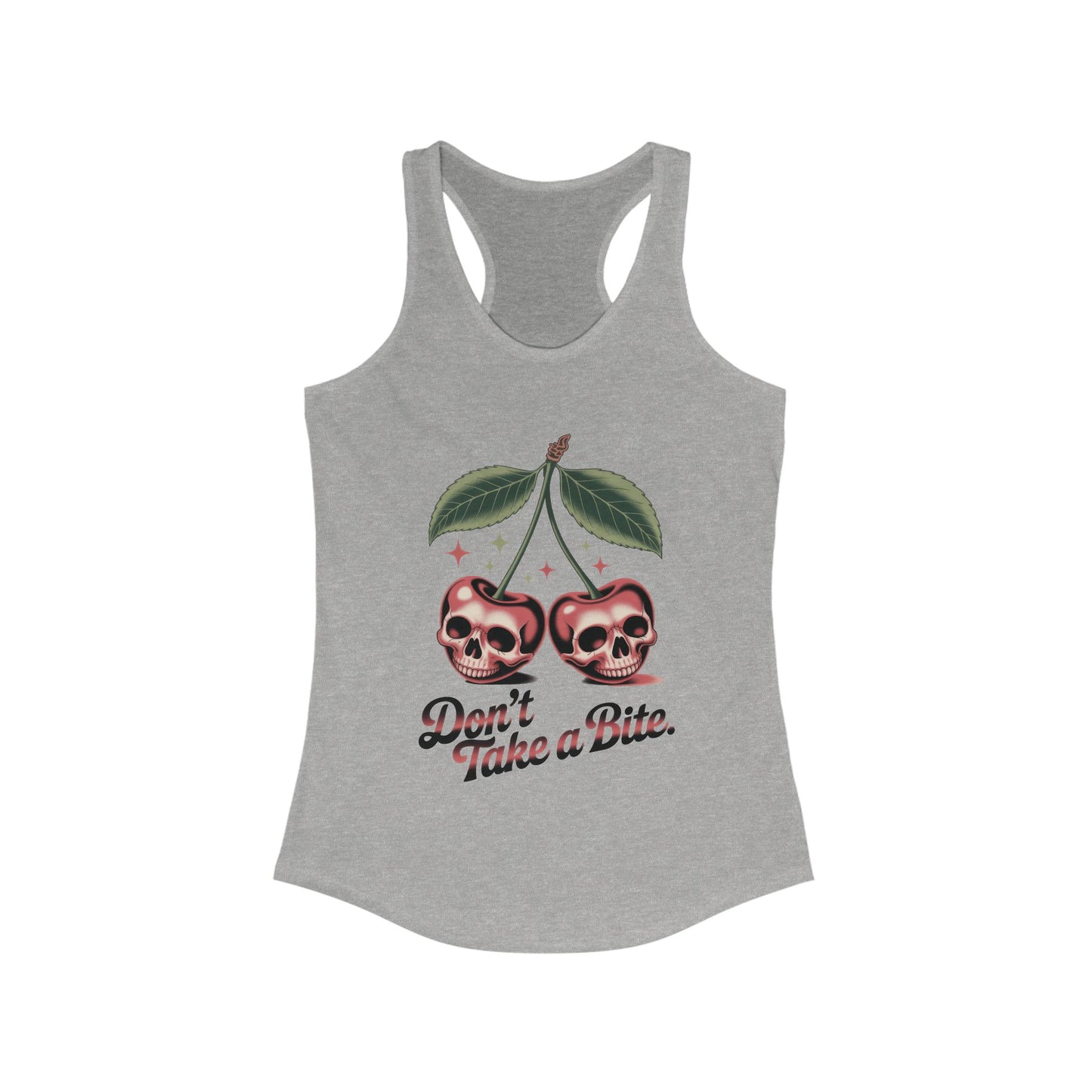 Skull Cherry Womens Tank Top, Edgy Tee, Halloween Apparel, Cute Gothic Fruit Graphic Tank for Women, Funny Dark Style Tee, Summer Wear