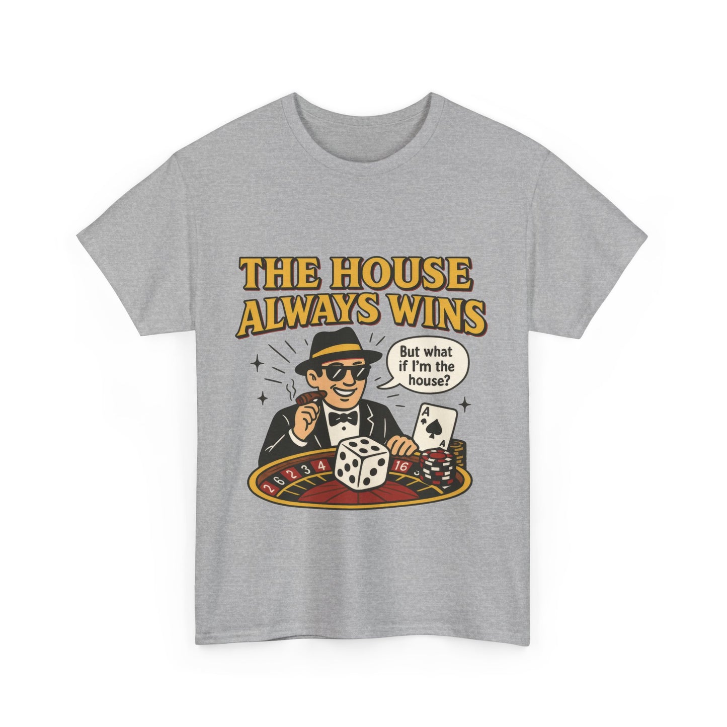 Vintage Casino Humor Unisex Tee, Funny Gambling Shirt, Gift for Gamblers, House Always Wins T-Shirt, Vegas Style Gift, Casino Quote Tee