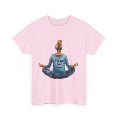 Find Your Inner Peace Unisex Heavy Cotton Tee, Motivational Shirt, Meditation Apparel, Relaxation Gift, Casual Wear, Mindfulness Tee