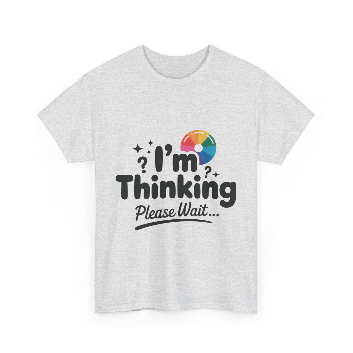 Funny - Im Thinking Please Wait - Mens T-Shirt, Cute Geeky Gift for Introverts, Programmers, Designers, Fun Humor Shirt, Gift for Adults